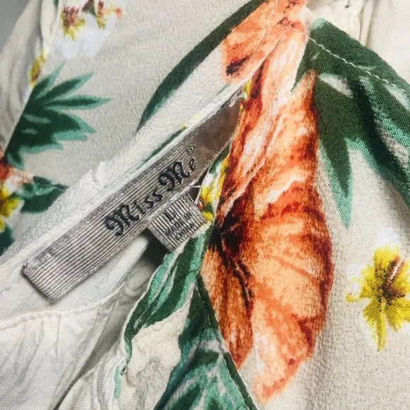 MISS ME Floral  Crochet Tassel Tie Neck Strappy Back Dress In Cream Size… - Picture 8 of 9